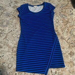 Asymmetrical Blue and Black Dress